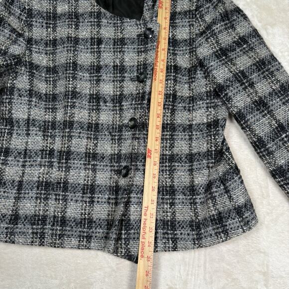 Vintage Pendleton Blazer Jacket Womens Size 16 Large Gray Plaid Wool - Picture 7 of 7